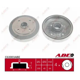 ABE C63003ABE - Tambour de frein