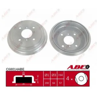 ABE C68014ABE - Tambour de frein