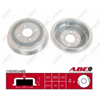 ABE C6D001ABE - Tambour de frein