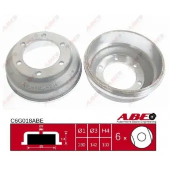 ABE C6G018ABE - Tambour de frein
