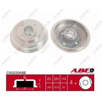 ABE C6G020ABE - Tambour de frein