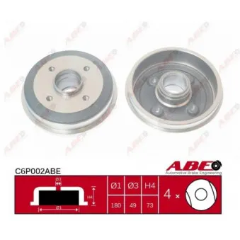 ABE C6P002ABE - Tambour de frein