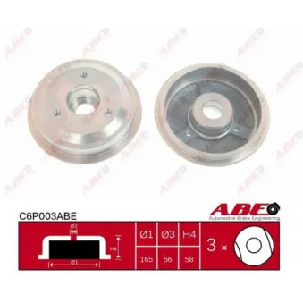 ABE C6P003ABE - Tambour de frein