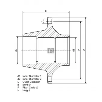 Moyeu de roue avant DT OEM 81357010155