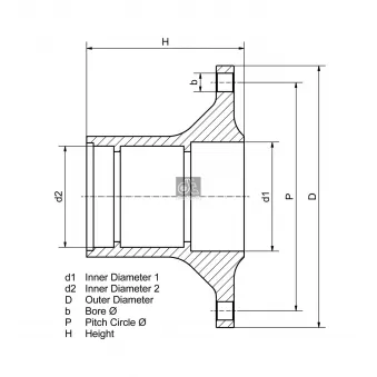 Moyeu de roue avant DT 3.67613