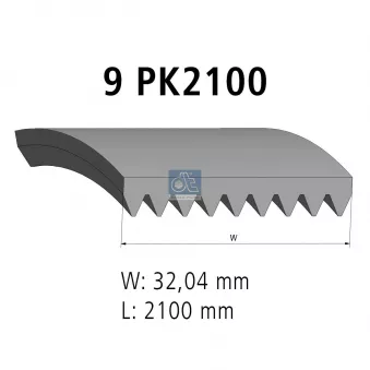 Courroie trapézoïdale à nervures DT OEM 0149976092