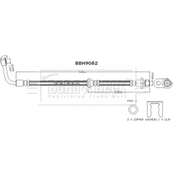 BORG & BECK BBH9082 - Flexible de frein