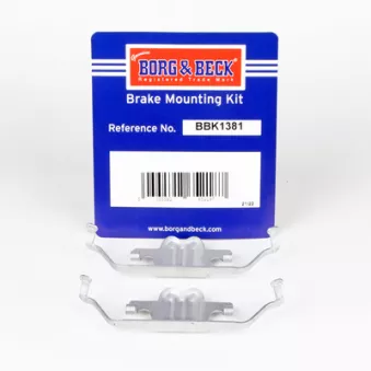 BORG & BECK BBK1381 - Kit d'accessoires, plaquette de frein à disque