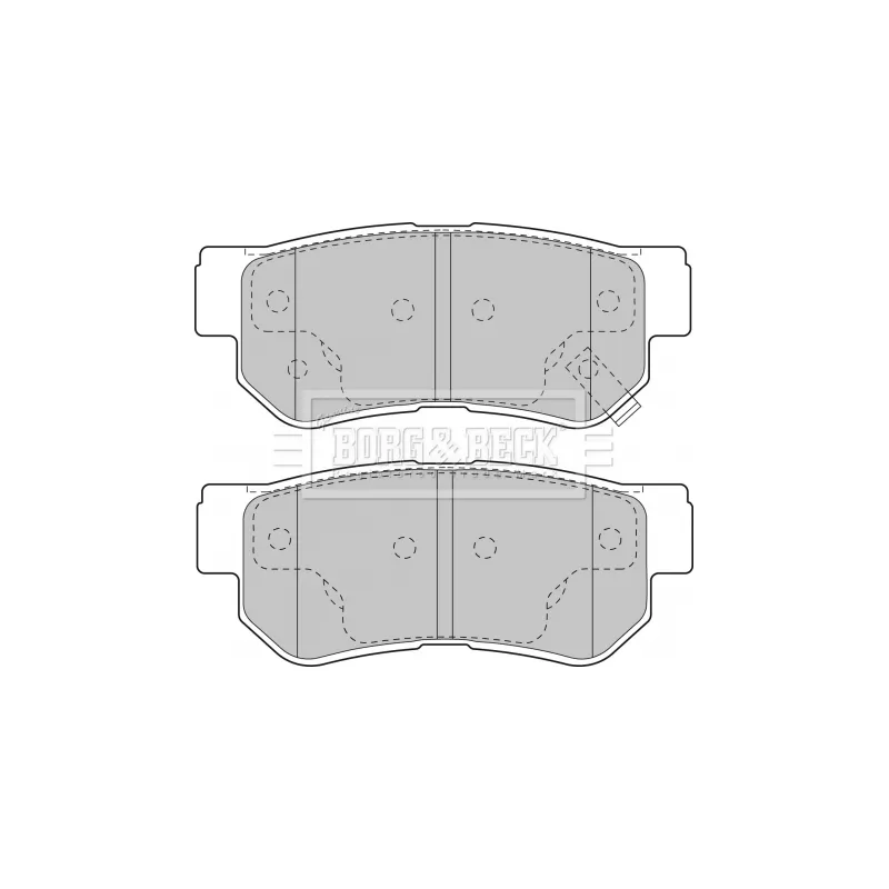 Jeu de 4 plaquettes de frein arrière BORG & BECK BBP1787 - Visuel 1