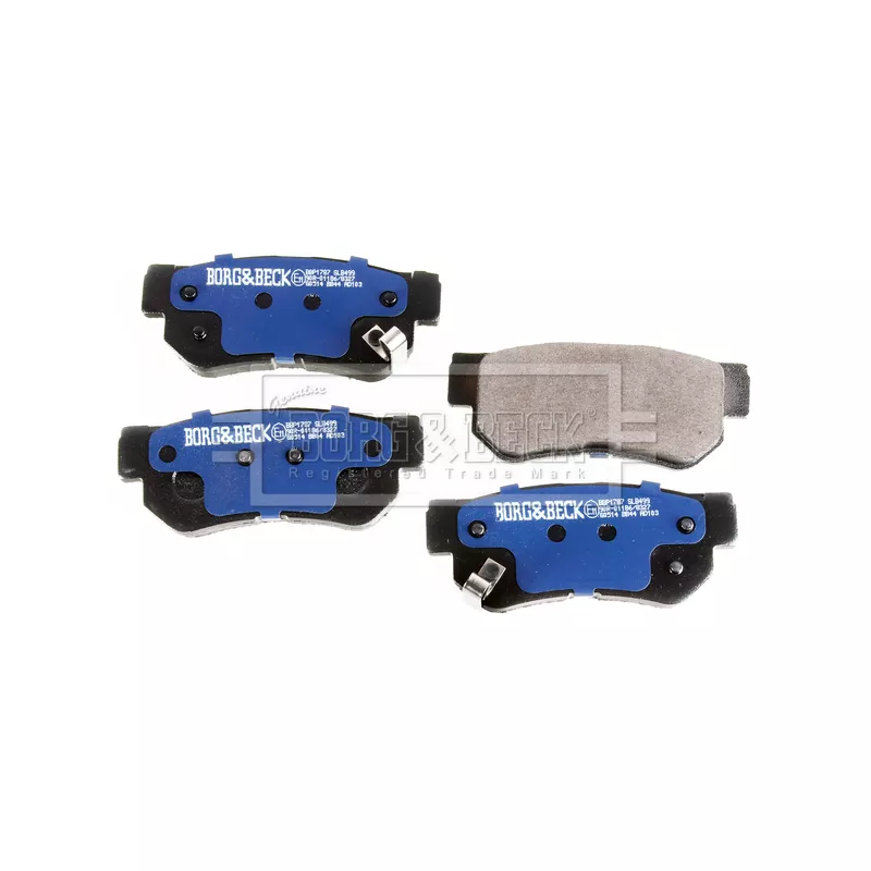 Jeu de 4 plaquettes de frein arrière BORG & BECK BBP1787 - Visuel 2