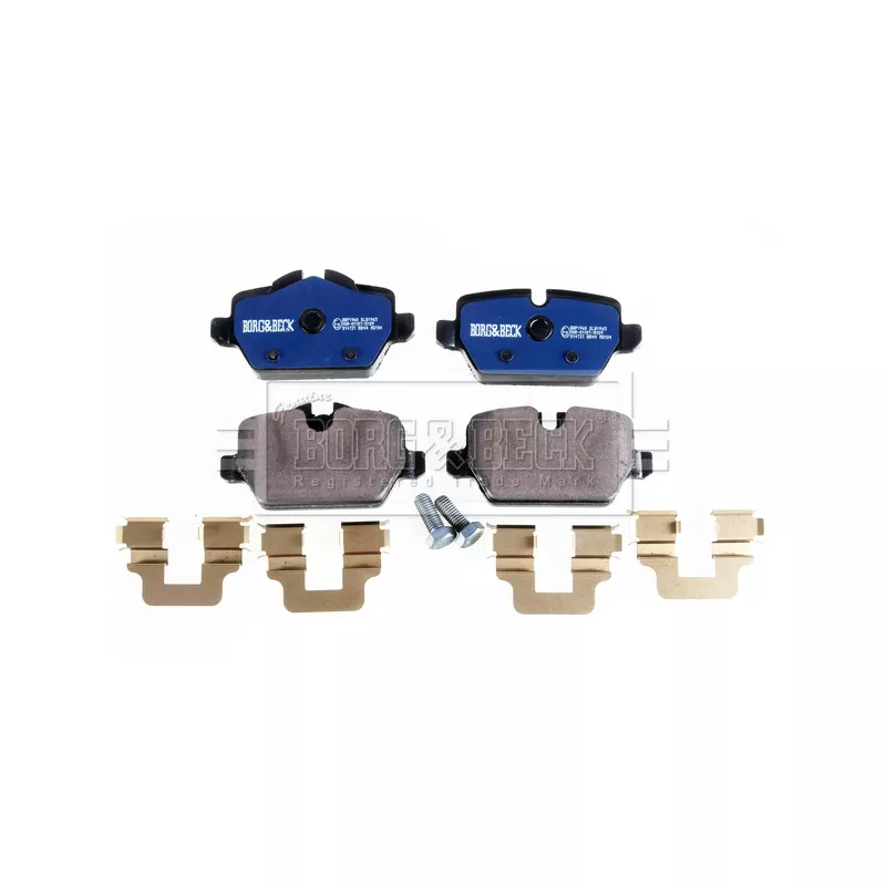 Jeu de 4 plaquettes de frein arrière BORG & BECK BBP1960 - Visuel 2