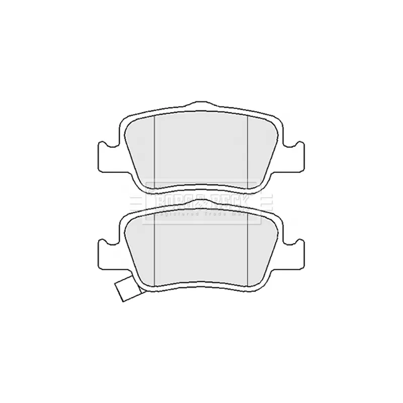 Jeu de 4 plaquettes de frein arrière BORG & BECK BBP2056 - Visuel 1