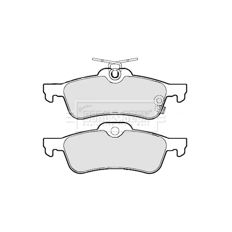 Jeu de 4 plaquettes de frein arrière BORG & BECK BBP2109 - Visuel 1