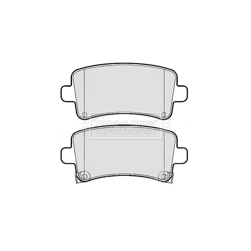 Jeu de 4 plaquettes de frein arrière BORG & BECK BBP2120 - Visuel 1