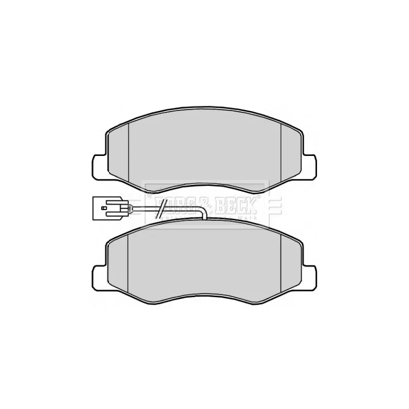 Jeu de 4 plaquettes de frein arrière BORG & BECK BBP2268 - Visuel 1