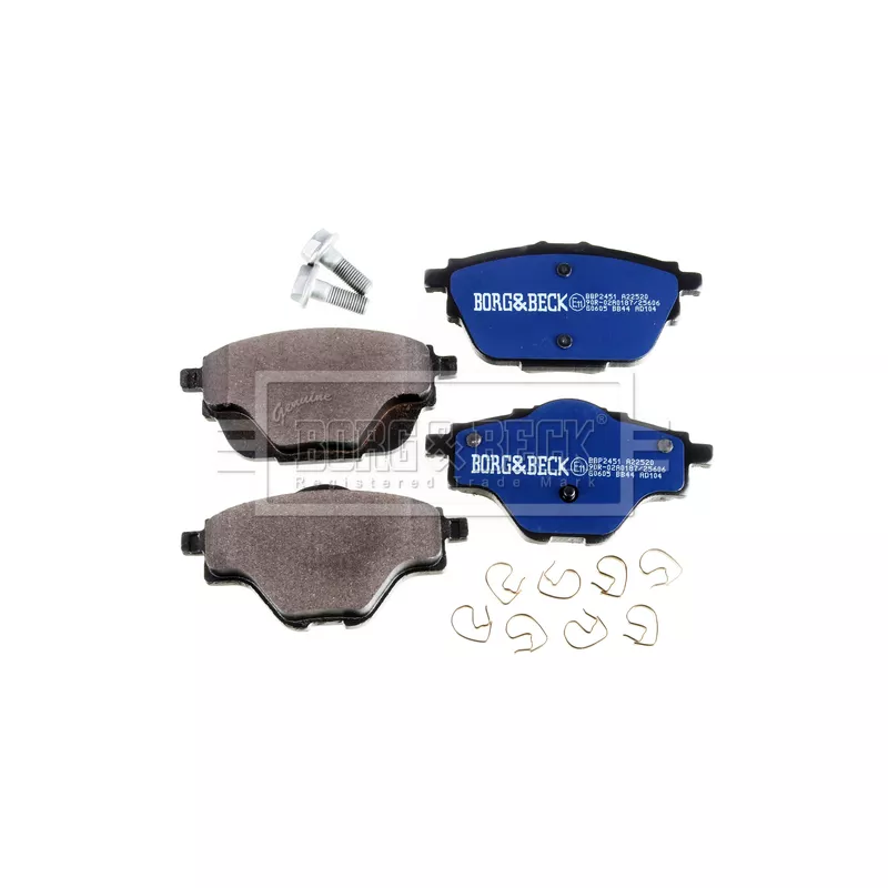 Jeu de 4 plaquettes de frein arrière BORG & BECK BBP2451 - Visuel 1