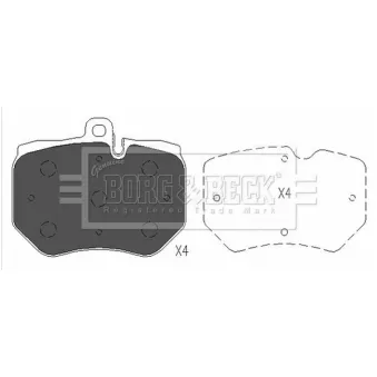 Jeu de 4 plaquettes de frein avant BORG & BECK OEM 4L0698151B