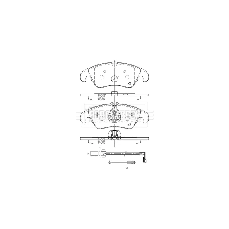 Jeu de 4 plaquettes de frein avant BORG & BECK BBP2565 - Visuel 1
