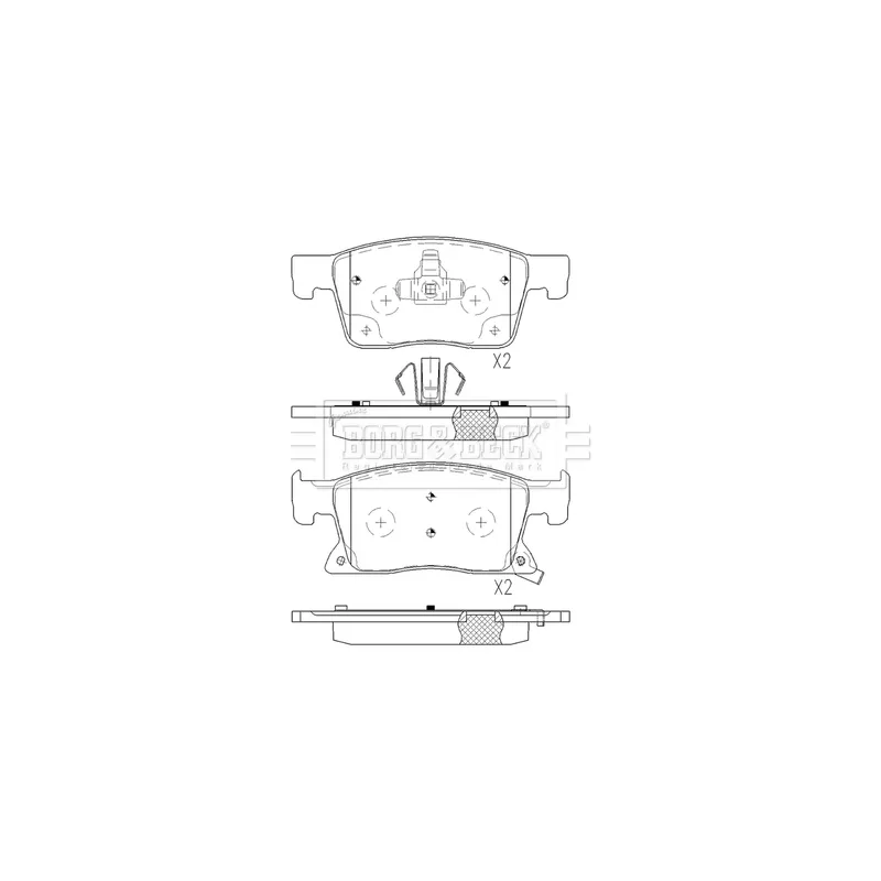 Jeu de 4 plaquettes de frein avant BORG & BECK BBP2568 - Visuel 1