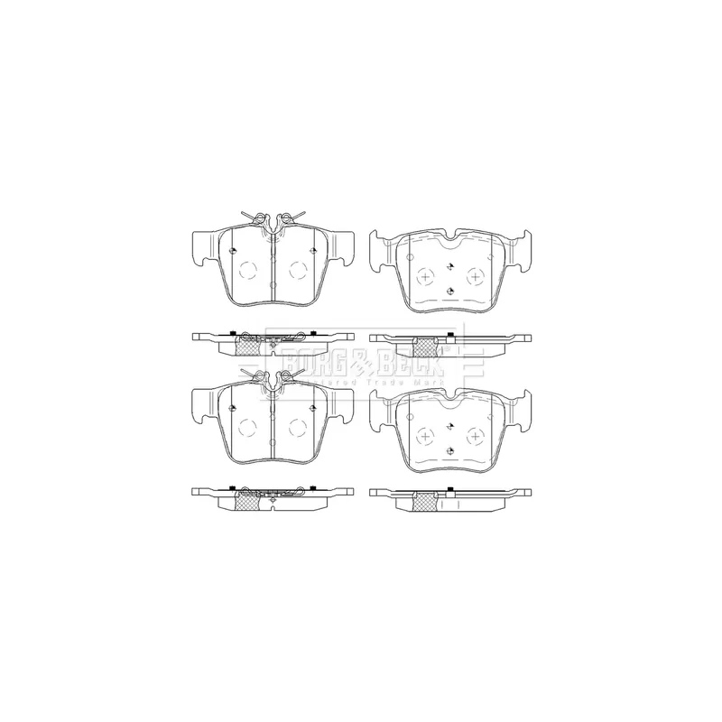 Jeu de 4 plaquettes de frein arrière BORG & BECK BBP2581 - Visuel 1