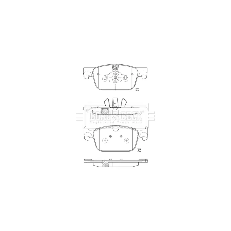 Jeu de 4 plaquettes de frein avant BORG & BECK BBP2633 - Visuel 1