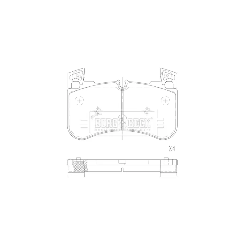 Jeu de 4 plaquettes de frein avant BORG & BECK BBP2827 - Visuel 1
