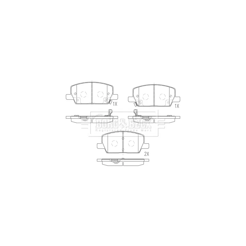 Jeu de 4 plaquettes de frein avant BORG & BECK BBP2850 - Visuel 1