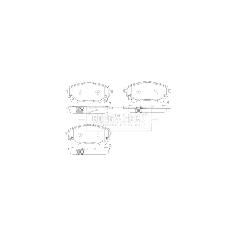 Jeu de 4 plaquettes de frein avant BORG & BECK BBP2859 - Visuel 1
