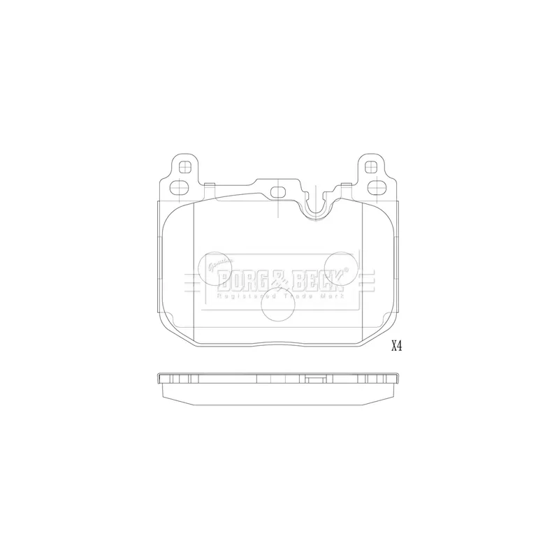 Jeu de 4 plaquettes de frein avant BORG & BECK BBP2878 - Visuel 1