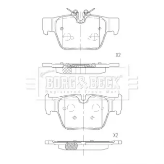 Jeu de 4 plaquettes de frein arrière BORG & BECK OEM 34206885600