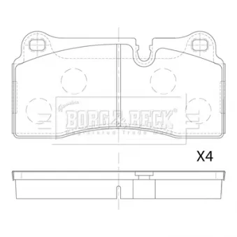 Jeu de 4 plaquettes de frein arrière BORG & BECK OEM 34218009753