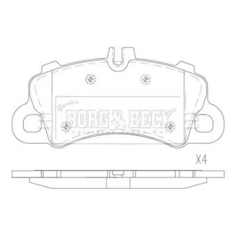 Jeu de 4 plaquettes de frein avant BORG & BECK BBP2900