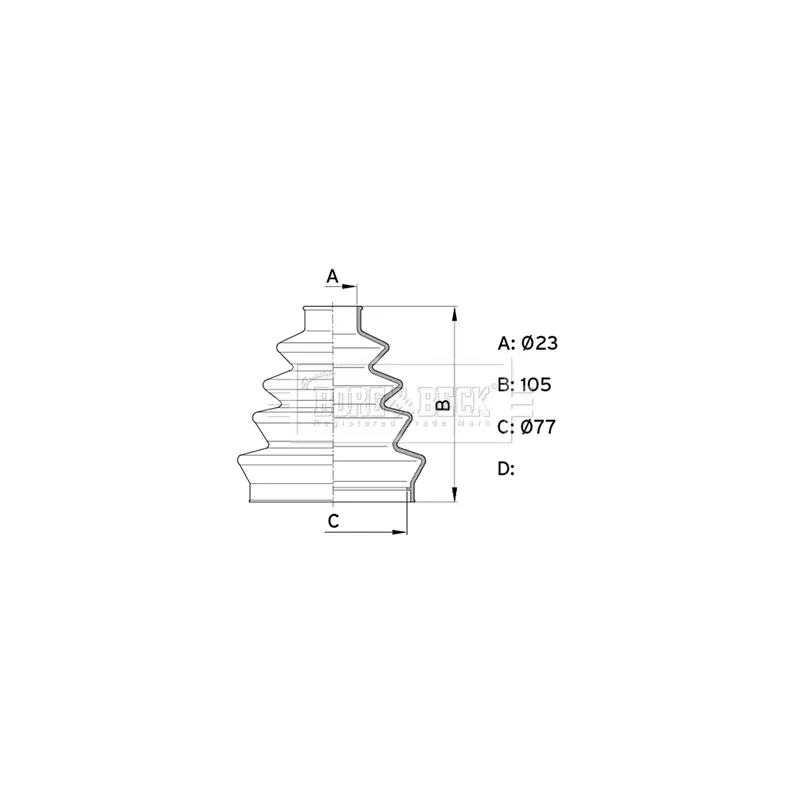 Joint-soufflet, arbre de commande BORG & BECK BCB1001 - Visuel 2
