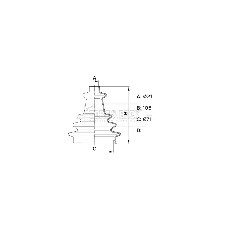 Joint-soufflet, arbre de commande BORG & BECK BCB1002 - Visuel 2