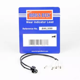 Contact d'avertissement, usure des plaquettes de frein BORG & BECK BWL3099
