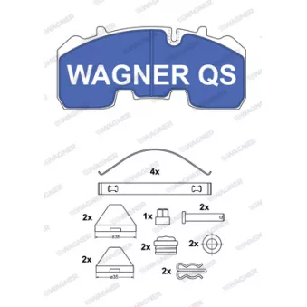 WAGNER 2926504950 - Jeu de 4 plaquettes de frein avant