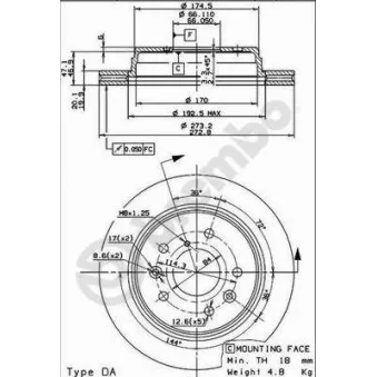 AP 24879 - Jeu de 2 disques de frein arrière