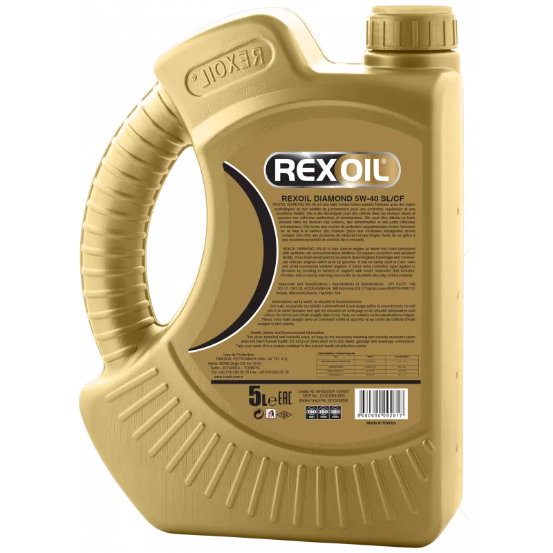 Huile moteur 5W40 B4 - 5L REXOIL R5W40L5 - Visuel 1