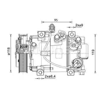 Compresseur, climatisation BV PSH 090.155.087.310