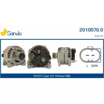 Alternateur SANDO OEM 07K903023A