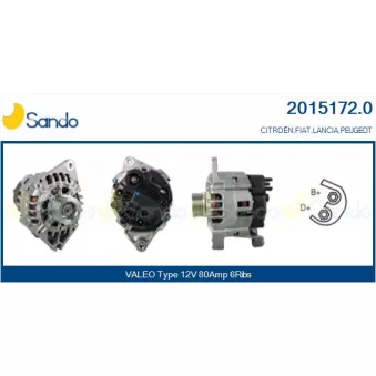 Alternateur SANDO OEM 9619333080