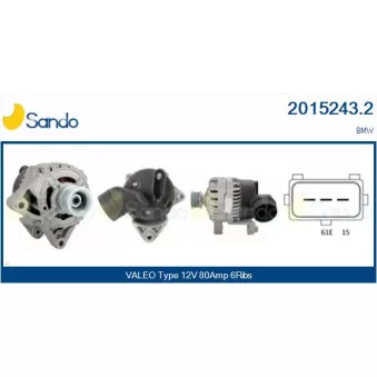 Alternateur SANDO OEM 12311740633