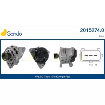 Alternateur SANDO OEM 12311435424