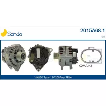 Alternateur SANDO 2015A68.1 pour FIAT DUCATO 140 Multijet 2.3 D - 140cv
