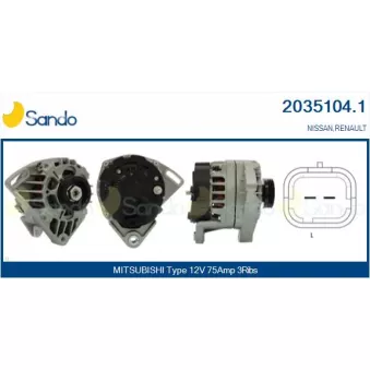 Alternateur SANDO OEM 8200060816