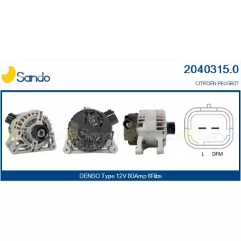 Alternateur SANDO OEM 9649611880