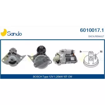 Démarreur SANDO 6010017.1 pour DACIA LOGAN 1.0 SCe 75 - 73cv