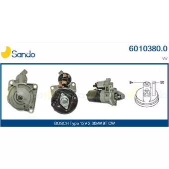 Démarreur SANDO 6010380.0 pour VOLKSWAGEN LT 2.8 TDI - 130cv