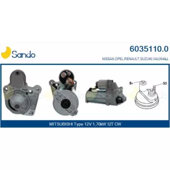 Démarreur SANDO OEM 8200096510