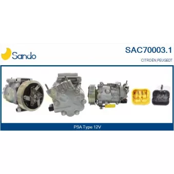 Compresseur, climatisation SANDO OEM 9670318880
